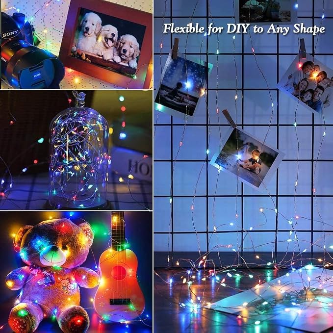 Joomer Fairy String Lights 33FT 100 LEDs Plug in Fairy Lights Indoor Copper - Image 3