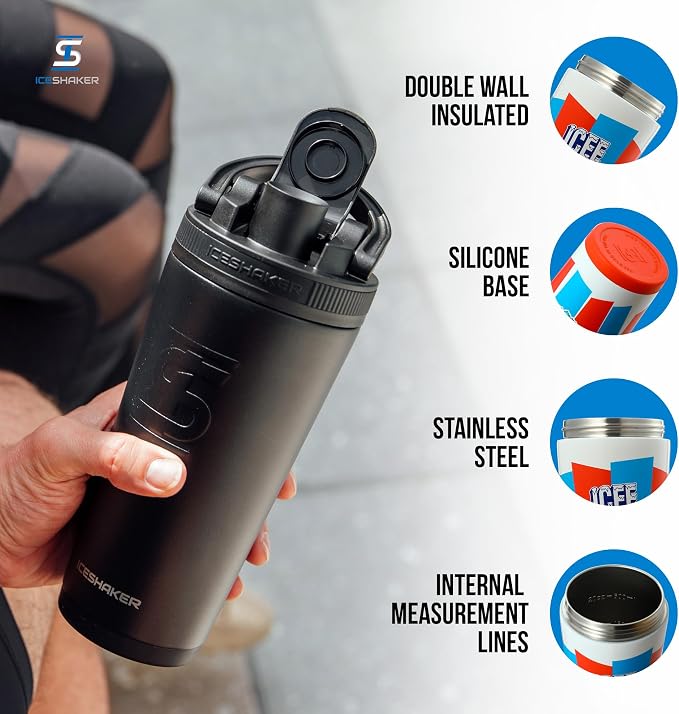 Ice Shaker Insulated Stainless Steel Shaker Bottle | 26oz, ICEE | Cold - Image 2