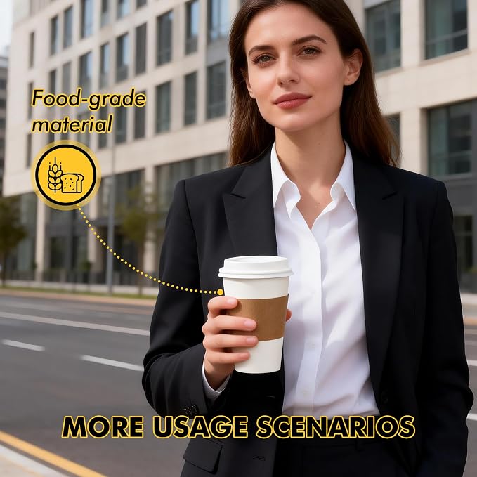 RACETOP 16 oz Paper Coffee Cups, 100 Pack Disposable Coffee Cups - Image 8