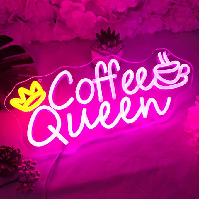 Britrio Coffee Queen Neon Sign for Home Cafe Bar Kitchen Dinning Room Light - Image 4