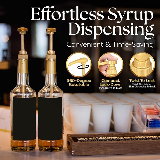 4 Pack Fresh Finest Coffee Syrup Pump Dispenser, Syrup Pump is Compatible - Image 5