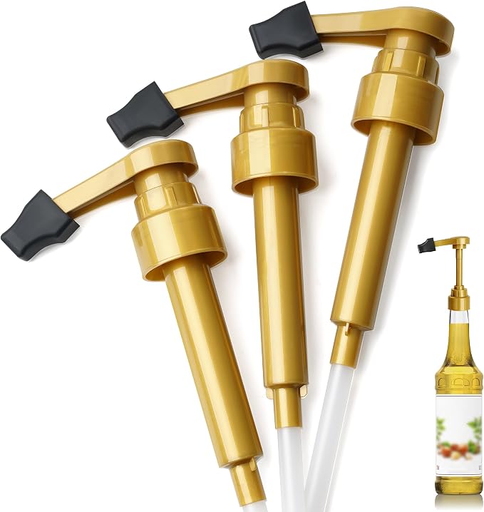 Coffee Syrup Pump ONLY for Monin Glass 750ml Bottle – 3 Pack Syrup Pumps by VELLUXE