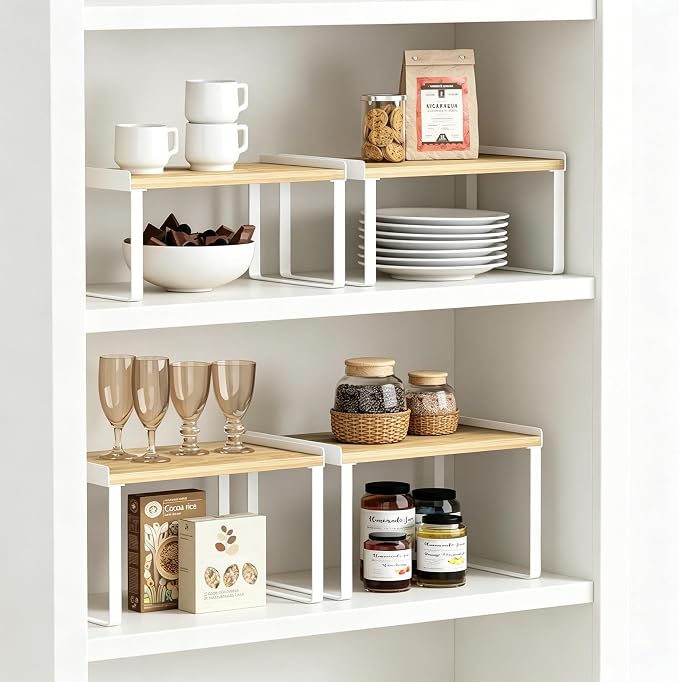 Goozii Cabinet Shelf Organizers Set of 4, Kitchen Countertop Rack - Image 4