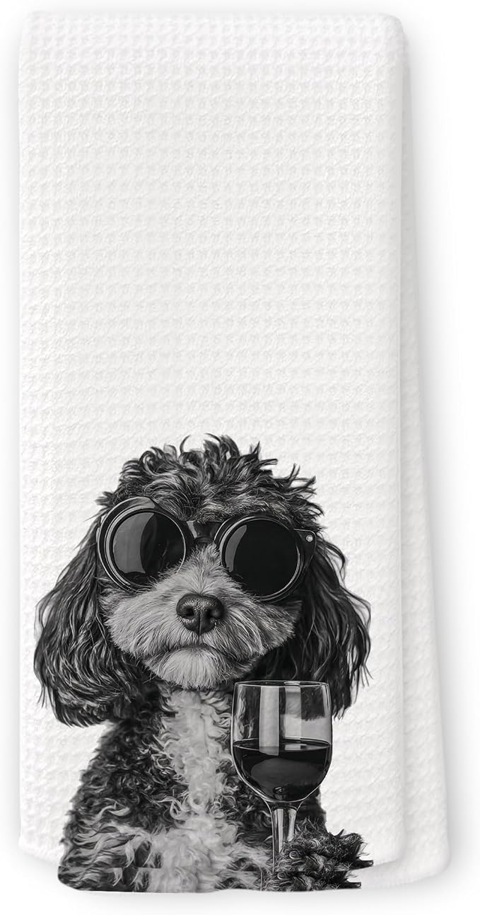 Funny Cavapoo Wine Kitchen Towels, Gifts by Unknown