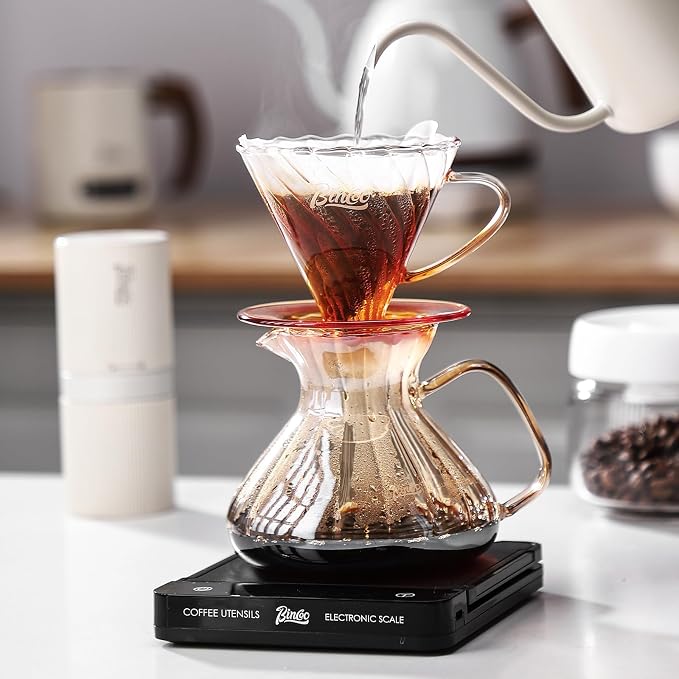 Bincoo Pour Over Coffee Maker Set, 650ML Borosilicate Glass Carafe - Image 9