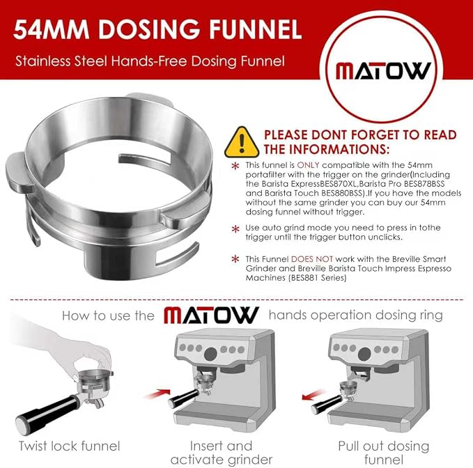 Hands-Free Dosing Funnel, MATOW 54mm Dosing Funnel - Image 2