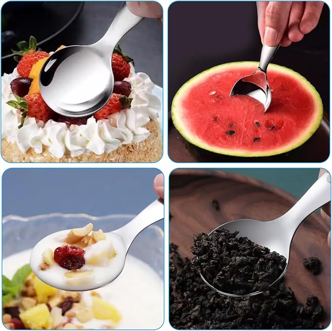 10 Pcs Short Handle Spoons, Small Coffee Scoops - Image 5