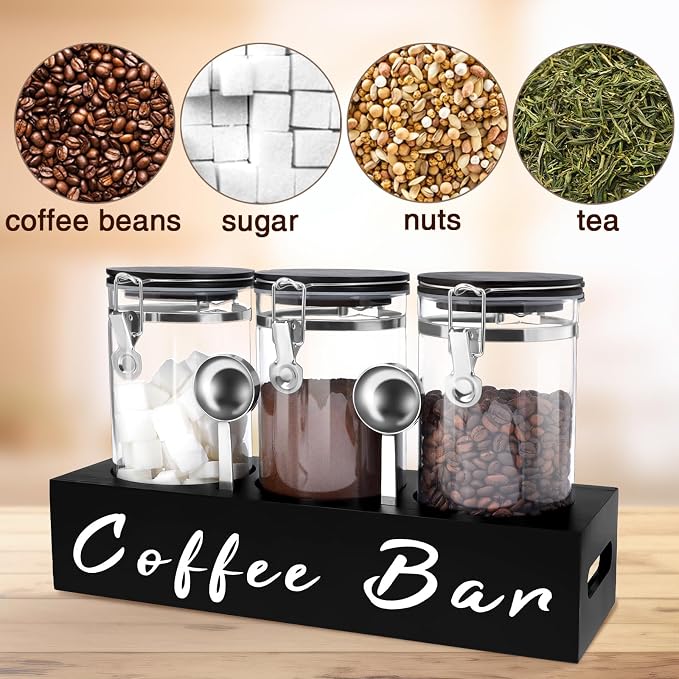 3 x 54 oz Glass Coffee Bean Storage Container - Image 5