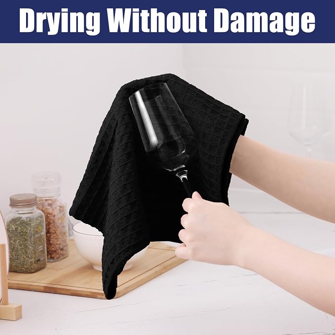 Homaxy Microfiber Waffle Weave Kitchen Dish Cloths, 12 x 12 Inch Ultra - Image 4