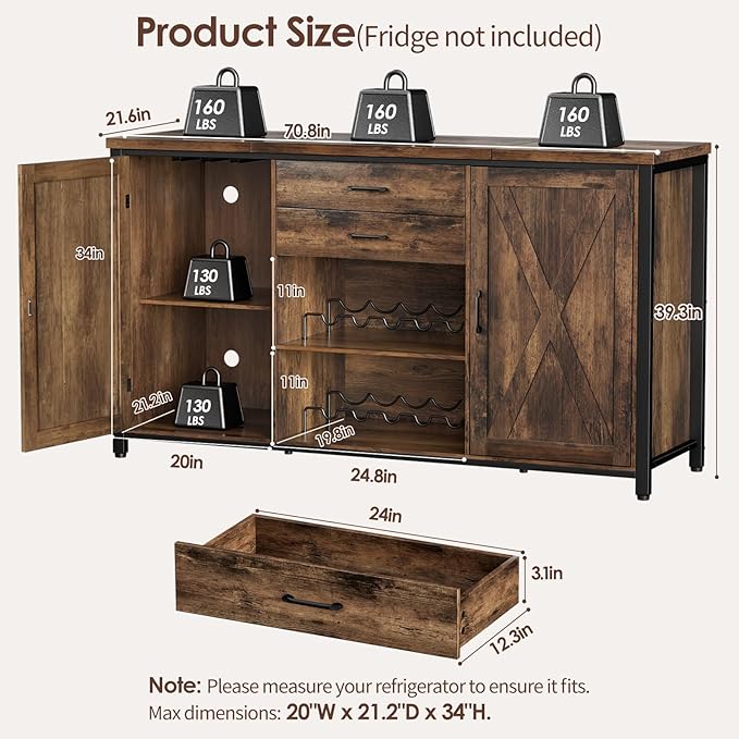 Leteuke Large Coffee Bar Cabinet - Image 2