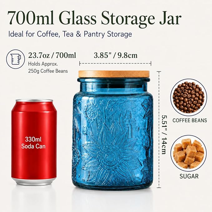 Set of 2 Vintage Glass Canisters - Image 2