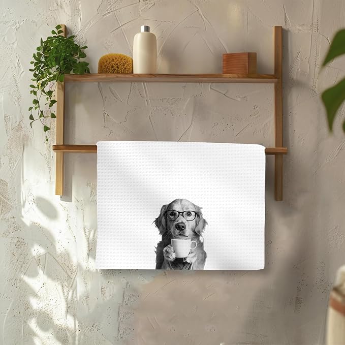 Golden Retriever Gifts Dog Kitchen Towels Set of 2, Funny Golden Retriever - Image 4