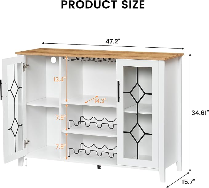 GarveeHome Wine Bar Cabinet - Image 2