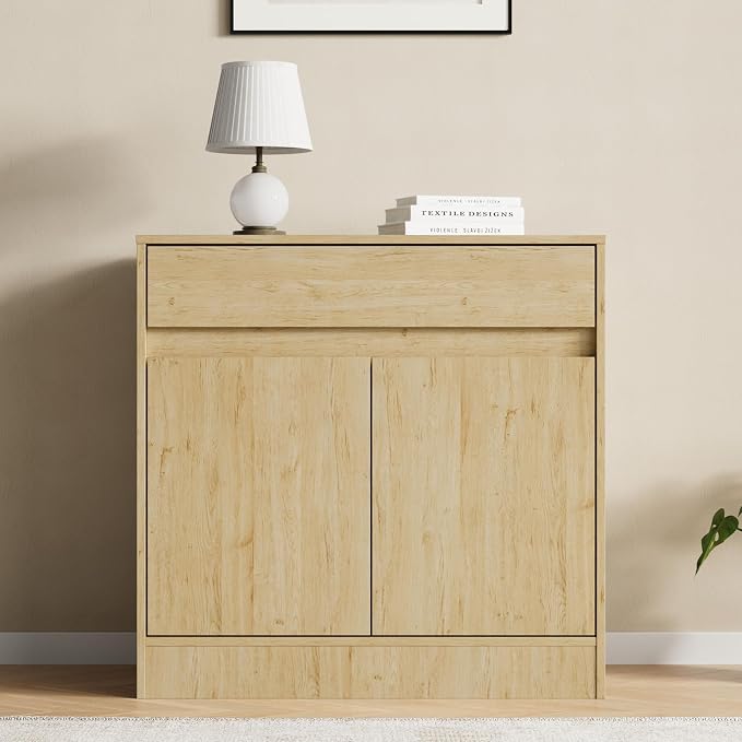 Housoul Buffet Cabinet with 2 Doors and Drawer, Coffee Bar Cabinet with - Image 4
