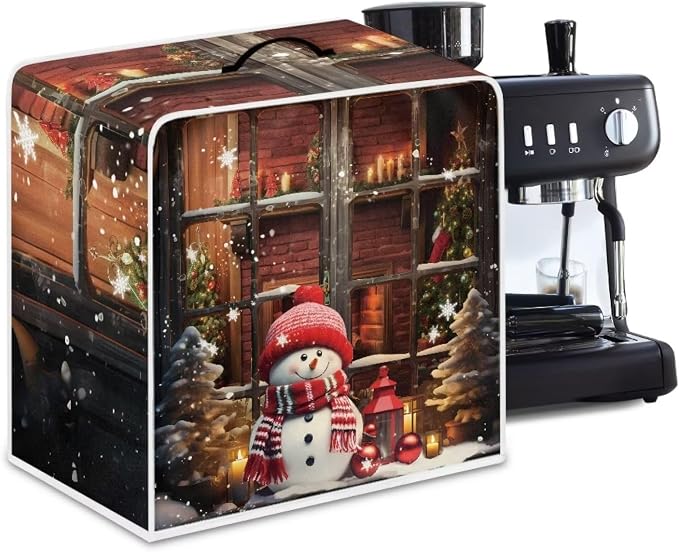 Snowman Christmas Coffee Maker Cover Lightweight Coffee Pot Dust Protection - Image 4