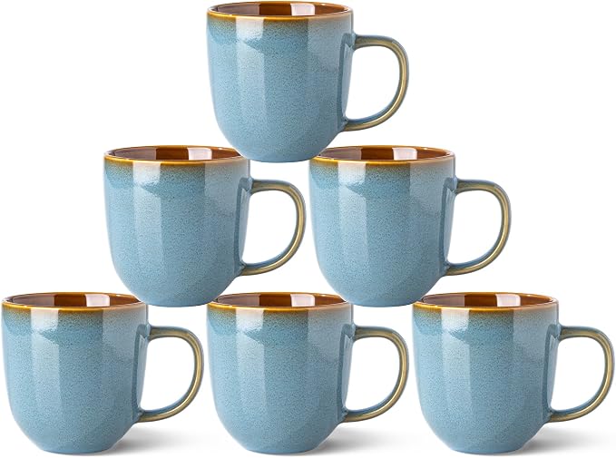 LERATIO Ceramic Coffee Mugs Set of 6, 12oz Handmade Coffee Mugs Set by LeRatio