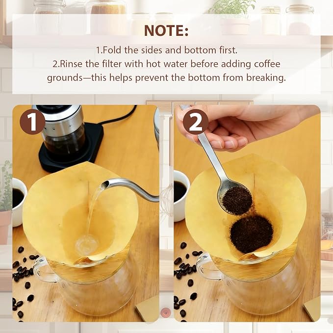 200 Count Coffee Filters #4, Disposable Cone Coffee Filters 8-12 Cup, - Image 2