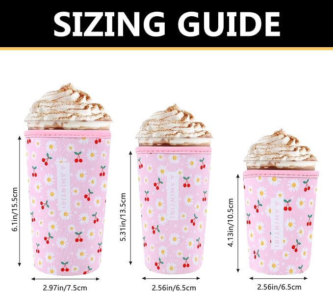3 Pack Reusable Sleeve for Iced Coffee Cup, Coffee Neoprene Sleeve for Iced&Hot - Image 3