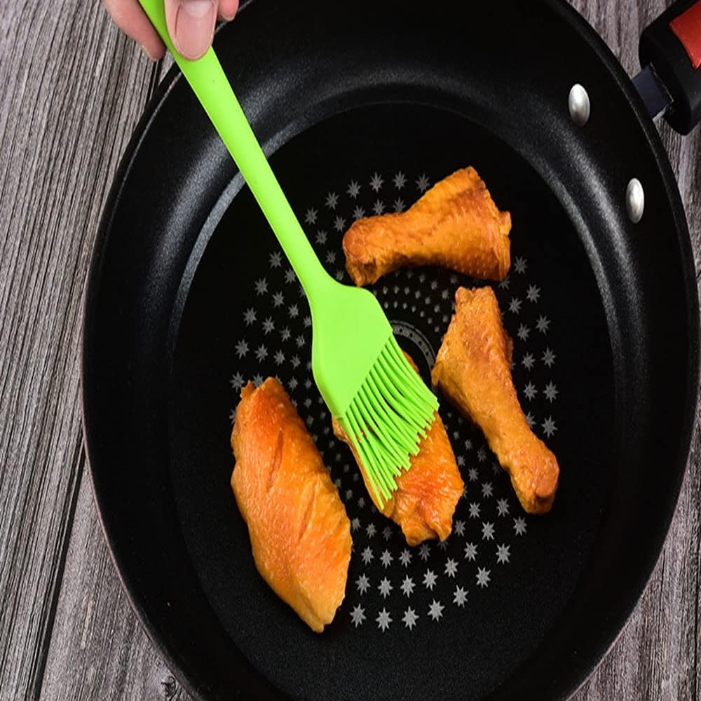 Silicone brush, Oil Brush for BBQ Kitchen Cooking Baking and Grilling (4 PCS,yellow)