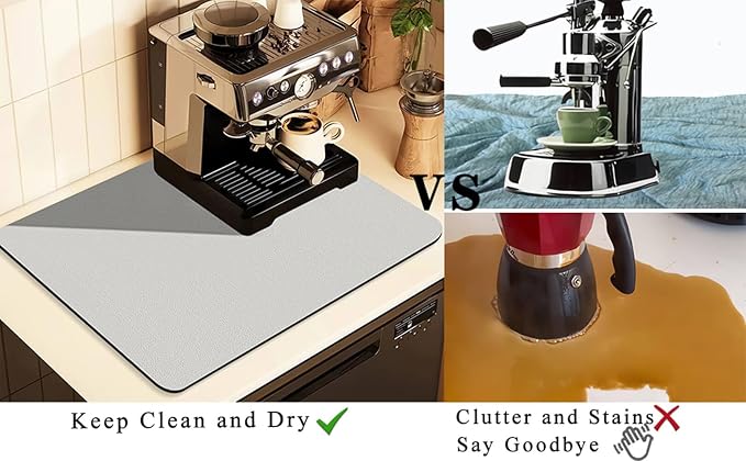 Coffee Mat for Countertops, Coffee Bar Accessories Fit Under Coffee Maker - Image 5