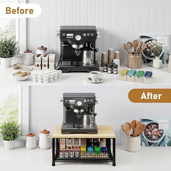 Funecy Coffee Pod Drawer Holder, Coffee Machine Storage Rack, Home Kitchen - Image 7