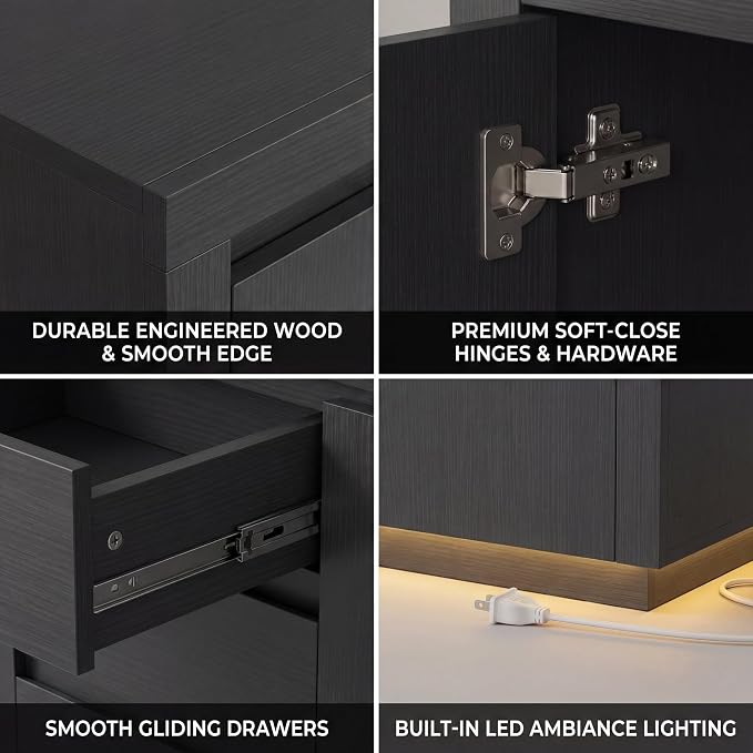 FOTOSOK 63" Sideboard Buffet Cabinet - Image 8