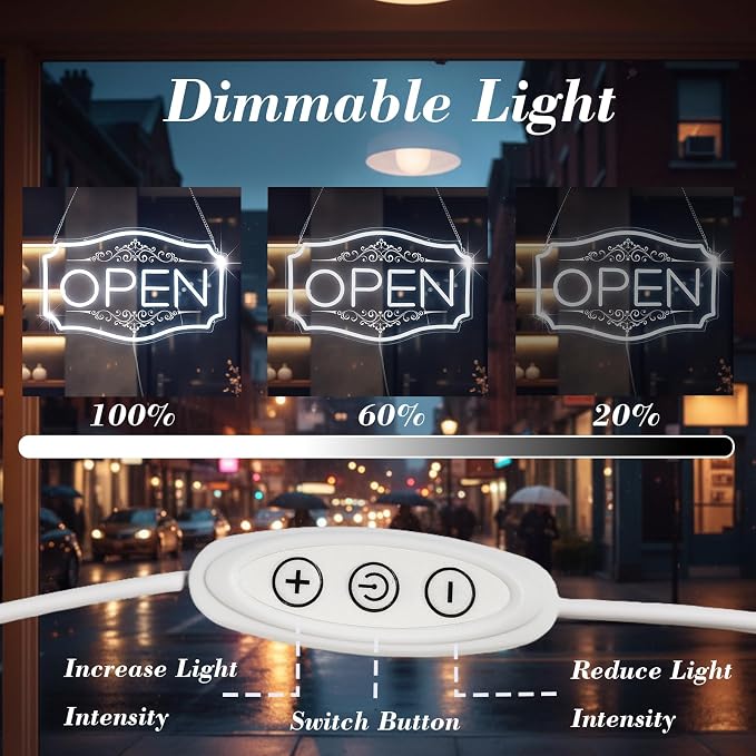 Open Sign for Business, LED Dimmable Neon Open Sign - Image 5