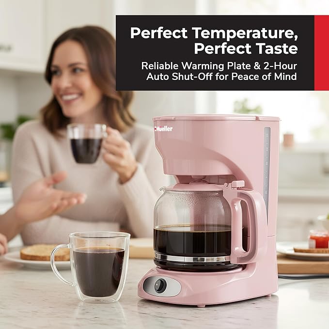 MUELLER HOME 12-Cup Pink Coffee Maker - Image 3