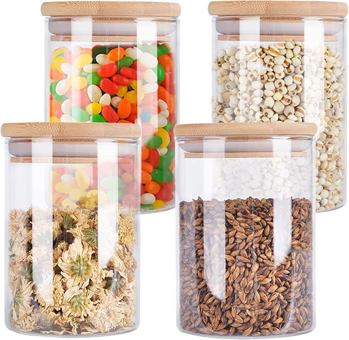 Aoeoe 4 Pack Glass Storage Jars by Aoeoe