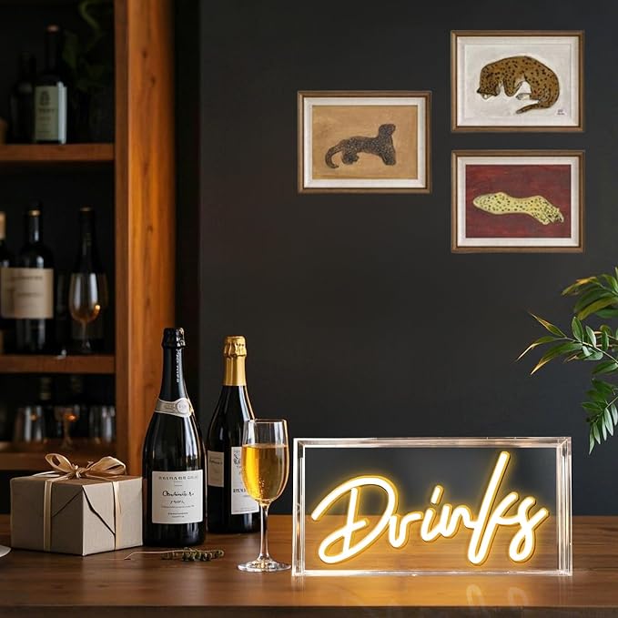 Drinks Neon Sign, Drinks Signs USB LED Desk Lightbox - Image 7
