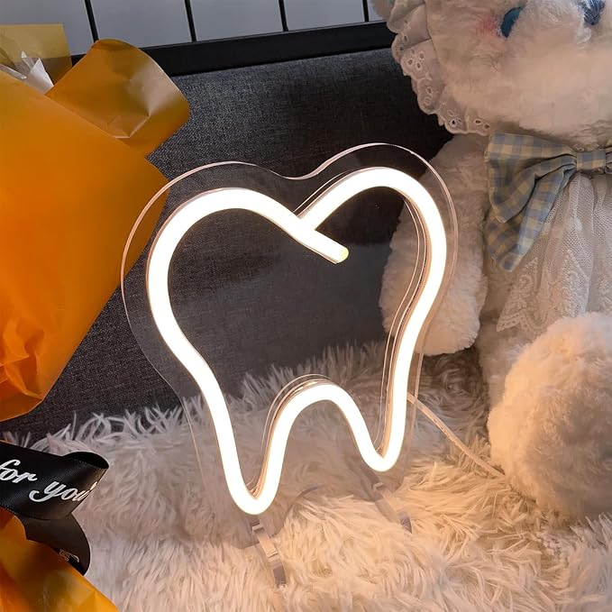 Teeth Table Number Neon Sign Desk Lamp Night Light Wedding Letter LED Neon Sign - Image 6