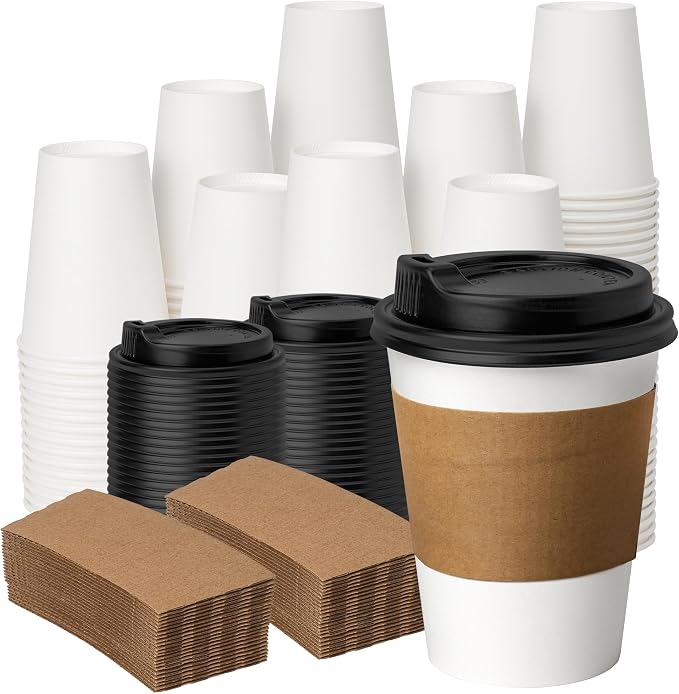 YEEHAW 12 oz 100 Pack Disposable Paper Coffee Cups by YEEHAW