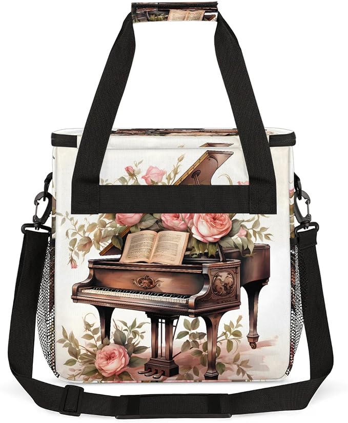 Piano Coffee Maker Carring Bag, Large Insulated Storage Organizer Case Tote Bags - Image 5