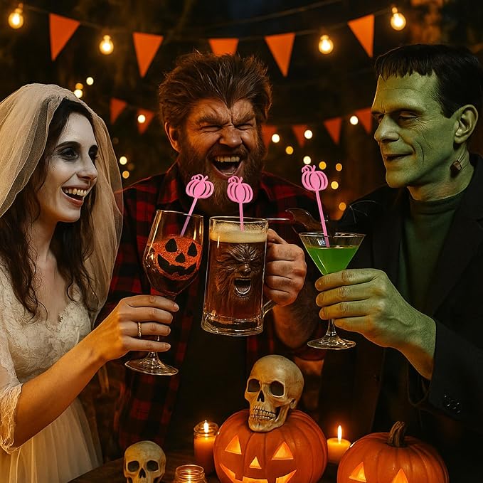 SiliFine 30 Pcs Halloween Swizzle Sticks Plastic Coffee and Cocktail Stirrers - Image 4