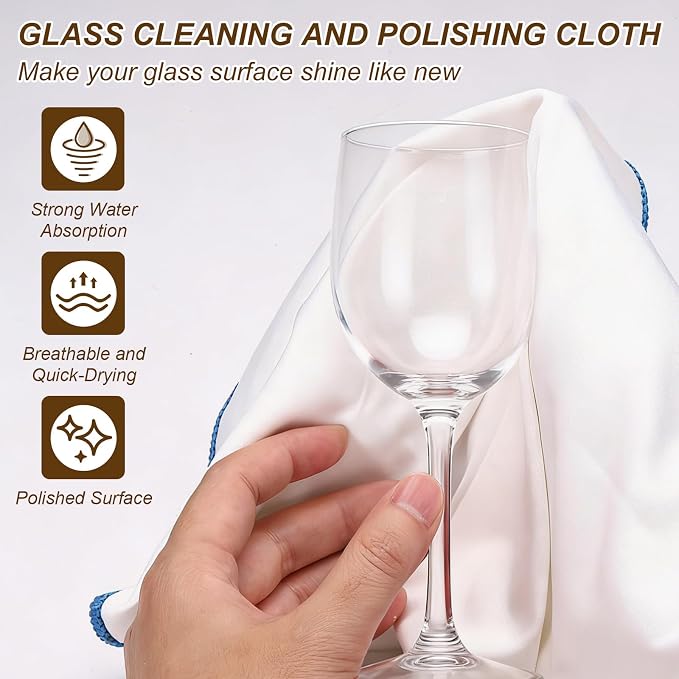 uxcell 2Pcs Glass Polishing Cloth, 15.7x11.8 Microfiber Cleaning Cloths Lint & - Image 5