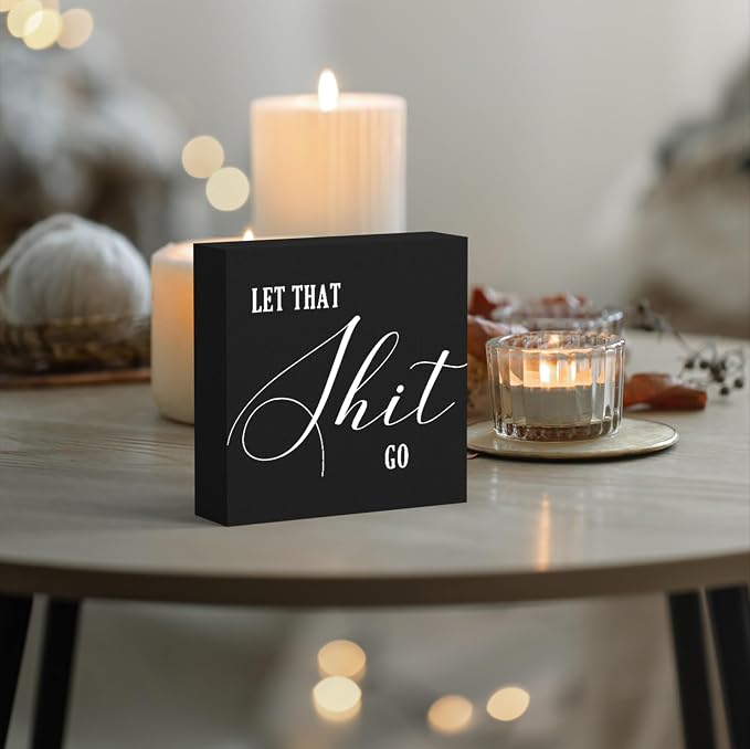 Funny Bathroom Decor Wood Box Sign, Restroom Shelf Decor - Image 6