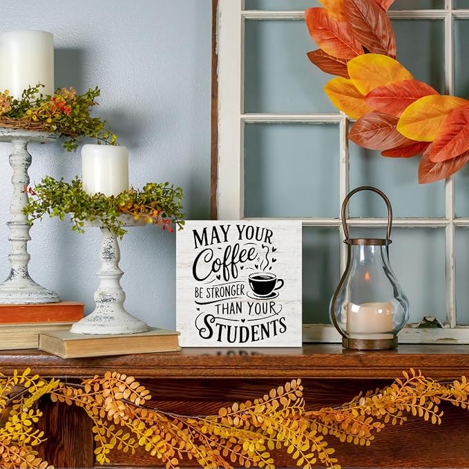 Rustic Teacher Coffee Wood Box Sign - Image 5