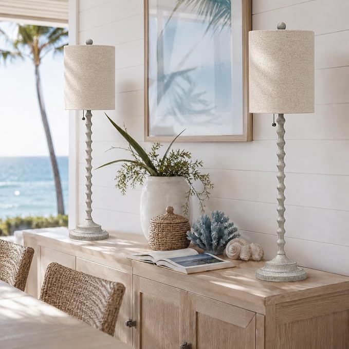 Rustic Farmhouse Buffet Lamps Set of 2, Cozy Glow to Living Rooms, Dining Rooms - Image 3