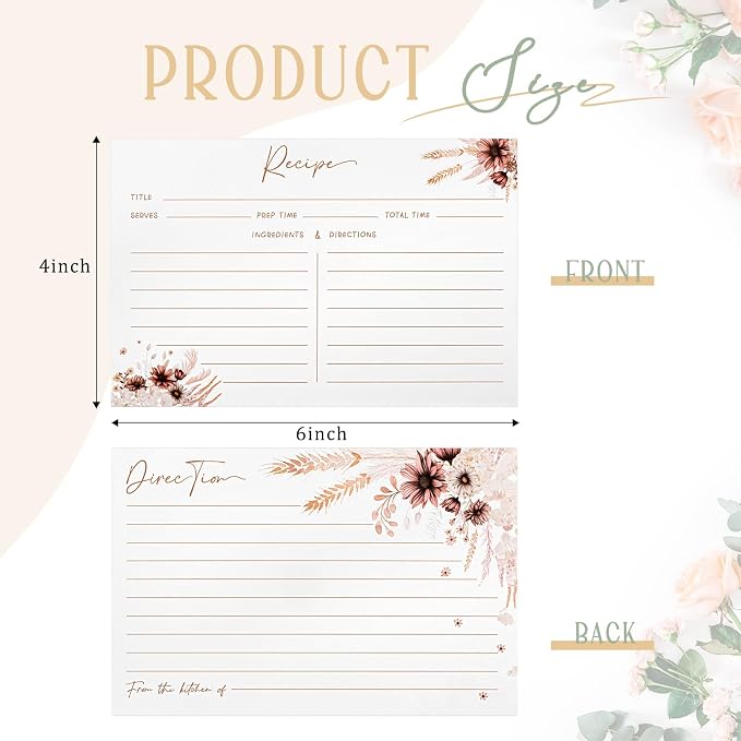 Outus 50 Pieces 4x6 Recipe Cards, Double Sided Blank Cards - Image 2