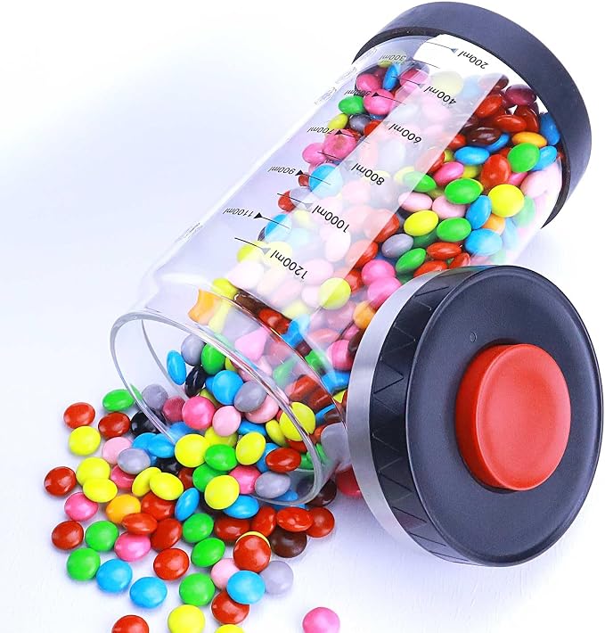 Airtight Coffee Canister – Top Push seal container, Thicker Borosilicate Glass by Matifaner