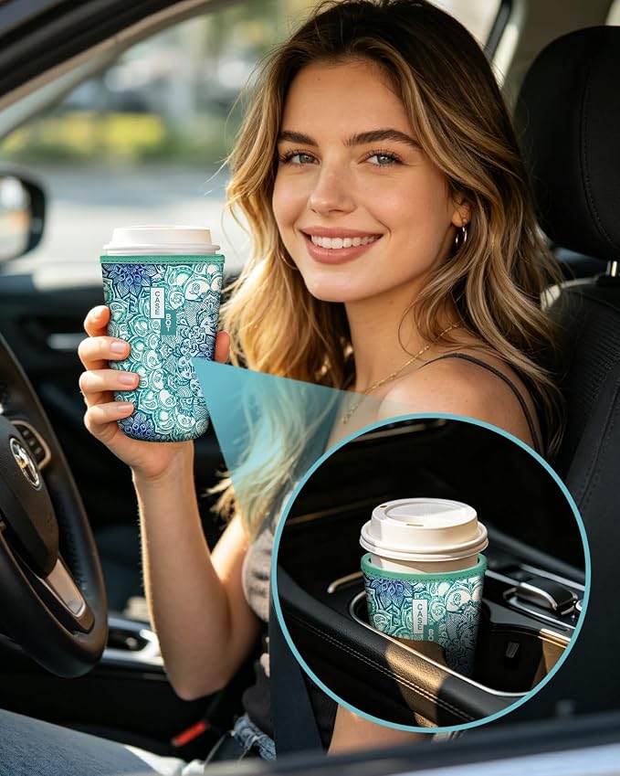 Fintie 3 Pack Reusable Iced Coffee Sleeve, Insulated Drink Cup Cover - Image 5