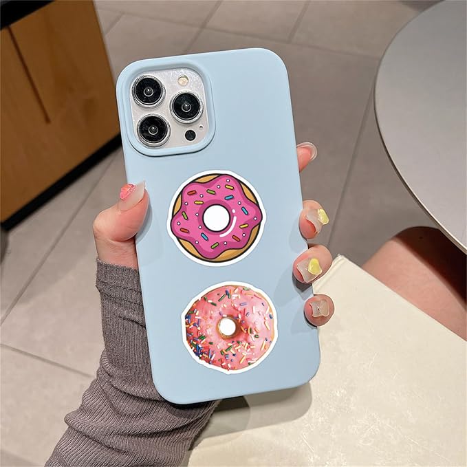 Cute Donut Stickers 50PCS Doughnut Funimost Waterproof Vinyl Stickers - Image 4