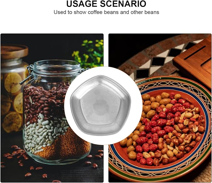 STOBAZA Coffee Bean Display Tray Reusable Stainless Steel Bean Storage Plate - Image 3