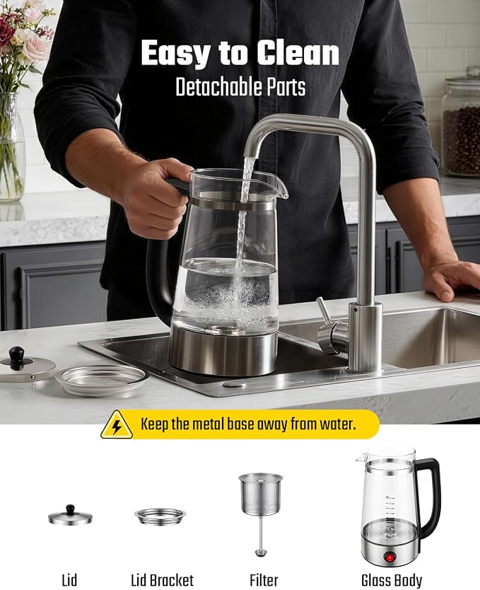 KIDISLE 10-Cup Electric Percolator Coffee Pot, Glass Percolator Coffee Maker - Image 4