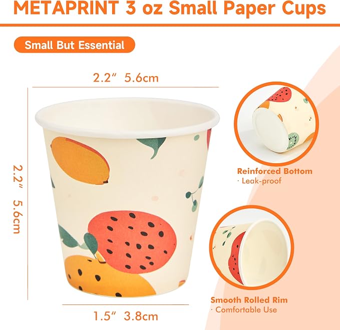 METAPRINT 600 Pack 3 oz Bathroom Cups, Disposable Paper Cups - Image 2