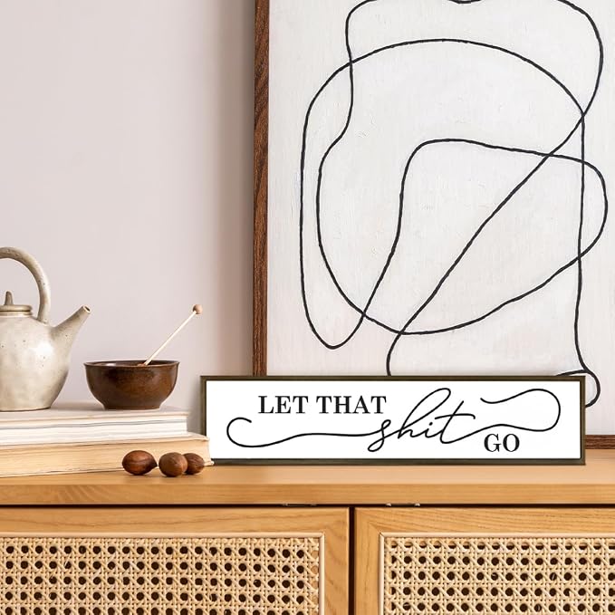 Funny Bathroom Sign – Rustic Wooden Plaque - Image 5