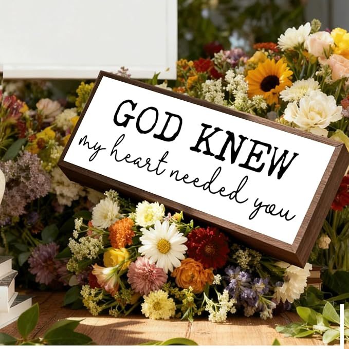 God Knew My Heart Needed You Sign, Christian Wood Sign, Decorative Wooden Box - Image 4