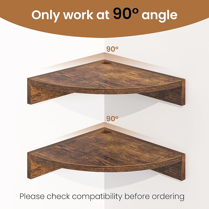 Fun Memories Corner Shelf Wall Mount, Wood Floating Corner Shelves, Corner Wall - Image 5