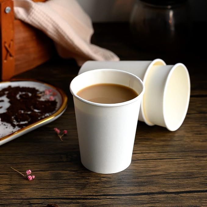 RACETOP Coffee Paper Cups 8 oz, Disposable Coffee Cups, Hot Coffee Cups - Image 3