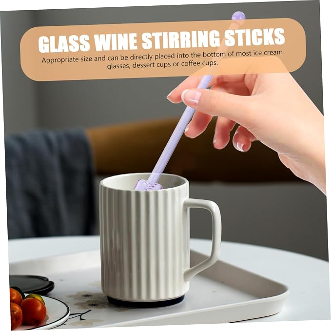 PRETYZOOM 2pcs Glass Stirrers for Coffee Bar Handheld Drink Mixers Cocktail - Image 4